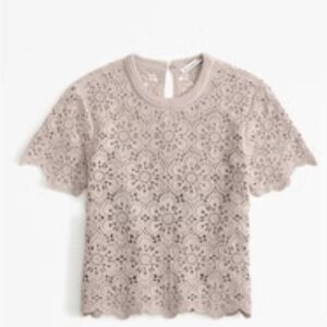 Abercrombie & Fitch Crochet Lace Blouse - Beige